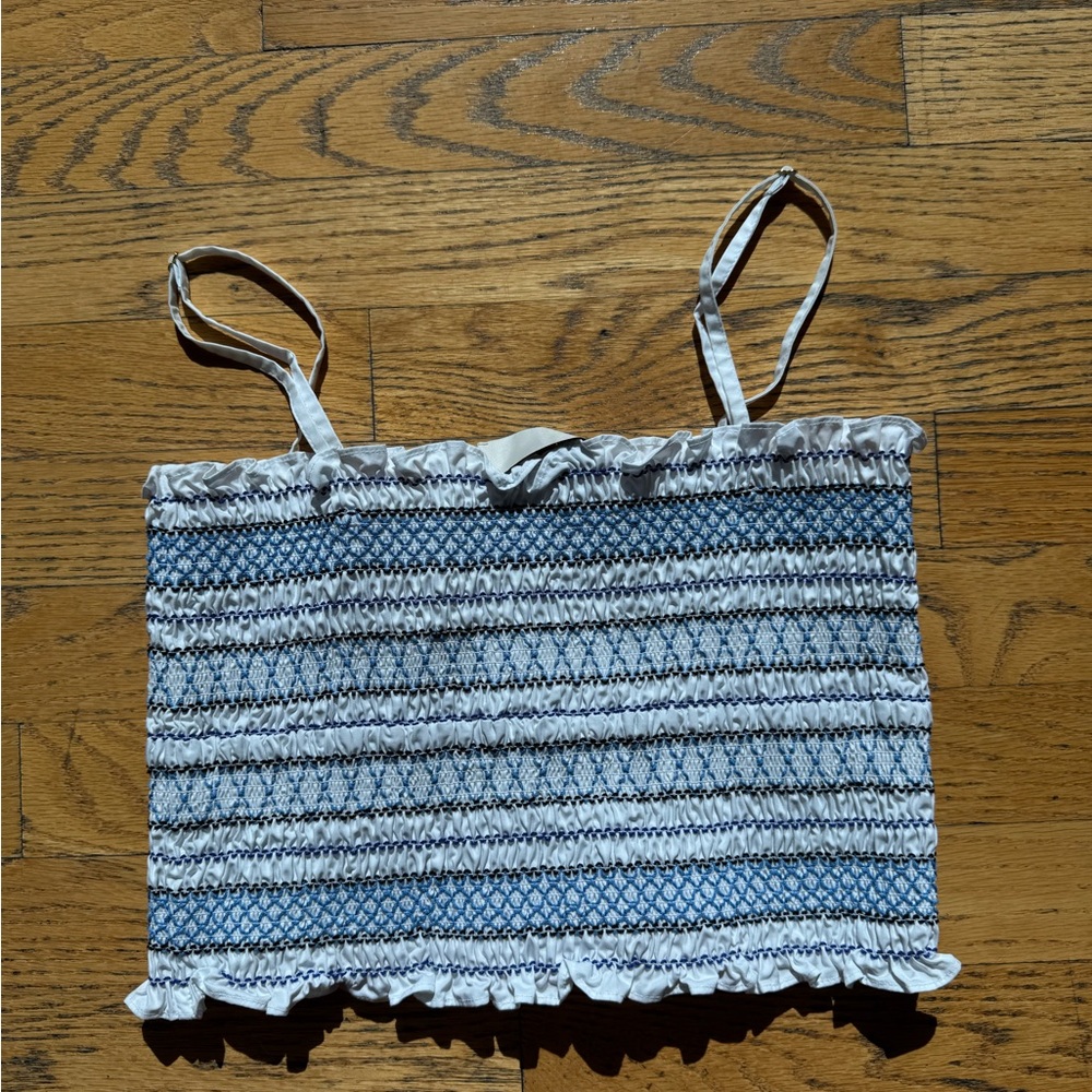 Blue and White Crop/ Tube Top
